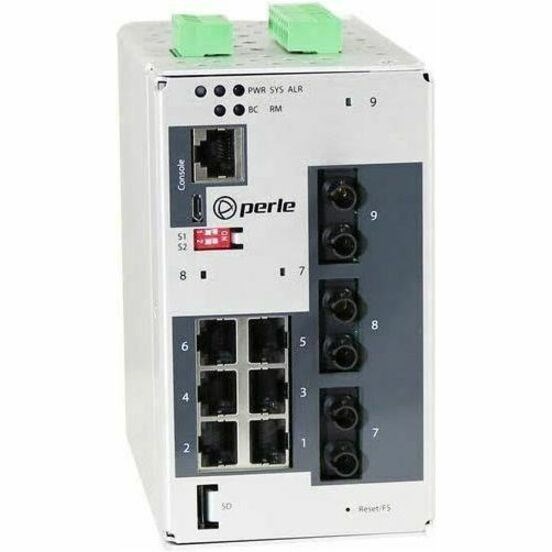 Perle IDS-509G IDS-509G3-T2SD10-SD40 9 Ports Manageable Ethernet Switch - Gigabit Ethernet, Fast Ethernet - 10/100/1000Base-T, 1000Base-LX/LH, 1000Base-EX