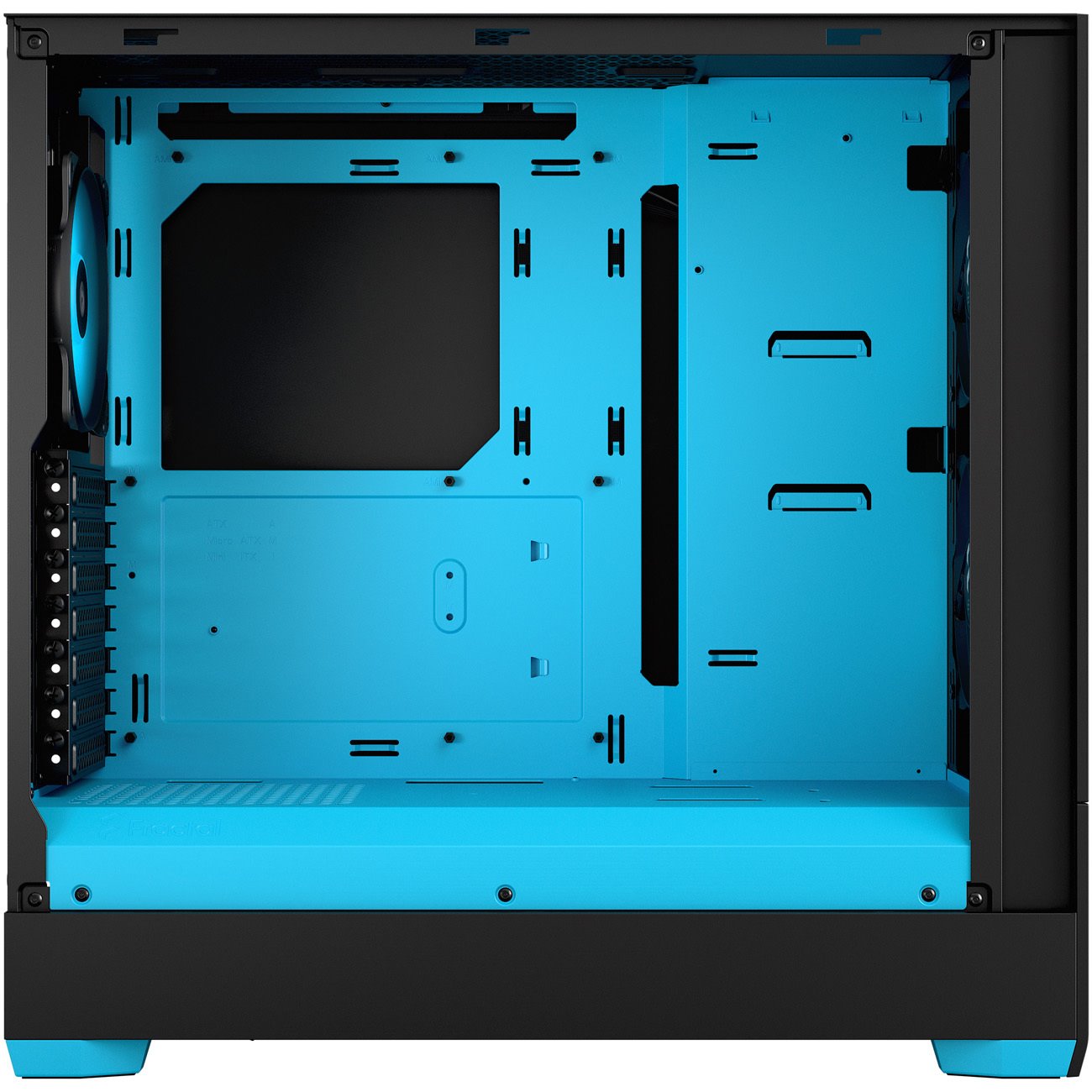 Fractal Design Pop Air RGB Computer Case - Mini ITX, Mini ATX, ATX Motherboard Supported - Tower - Steel, Tempered Glass - Cyan