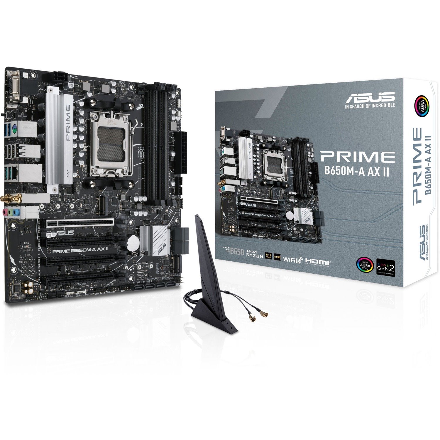 Asus Prime B650M-A AX II Gaming Desktop Motherboard - AMD B650 Chipset - Socket AM5 - Micro ATX