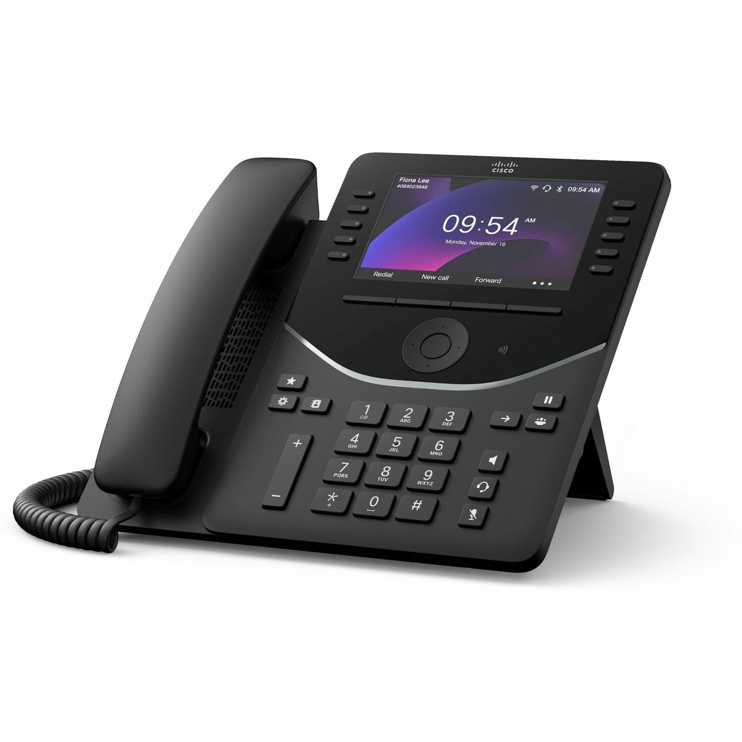 Cisco 9861 IP Phone - Refurbished - Corded - Corded/Cordless - Bluetooth, Wi-Fi - Desktop, Wall Mountable - Carbon Black