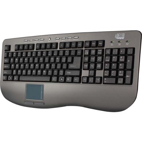 Adesso Win-Touch AKB-430UG Keyboard - Cable Connectivity - USB Interface - TouchPad - English (US) - Graphite