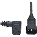 Eaton Tripp Lite Series Power Extension Cord, Left-Angle C13 to C14 PDU Style - 10A, 250V, 18 AWG, 2 ft. (0.61 m), Black