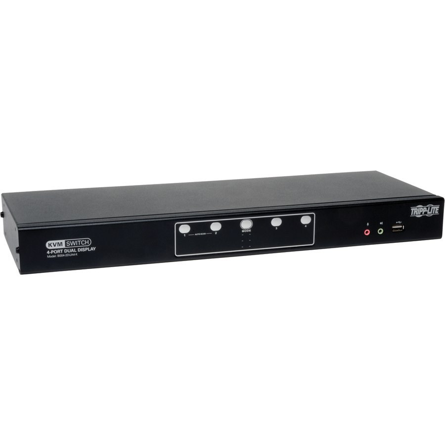 Tripp Lite by Eaton 4-Port Dual Monitor DVI KVM Switch with Audio and USB 2.0 Hub, Cables included, TAA