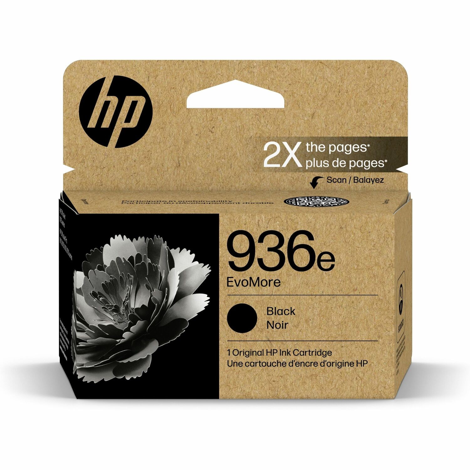 HP EvoMore 936e Original Standard Yield Inkjet Ink Cartridge - Black - 1 Each