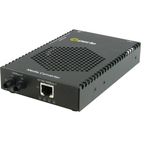 Perle 10/100/1000 Industrial Temperature PoE+ Media Converter