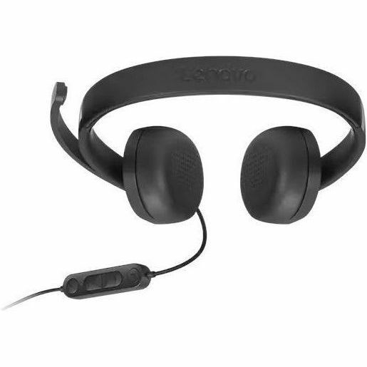 Lenovo Wired On-ear, Over-the-head Stereo Headset - Black