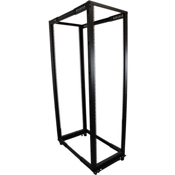 StarTech.com 4-Post 42U Mobile Open Frame Server Rack, 19" Network Rack with Casters, Rolling Rack for Computer/AV/Data/IT Equipment