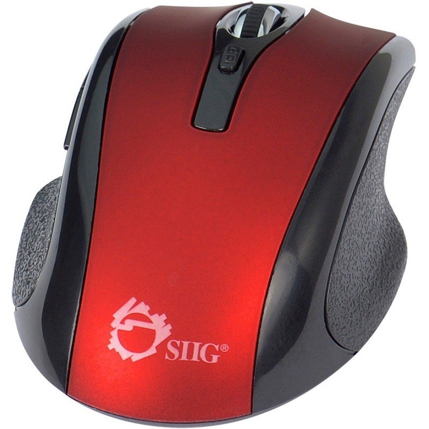 SIIG 6-Button Ergonomic Wireless Optical Mouse - Red