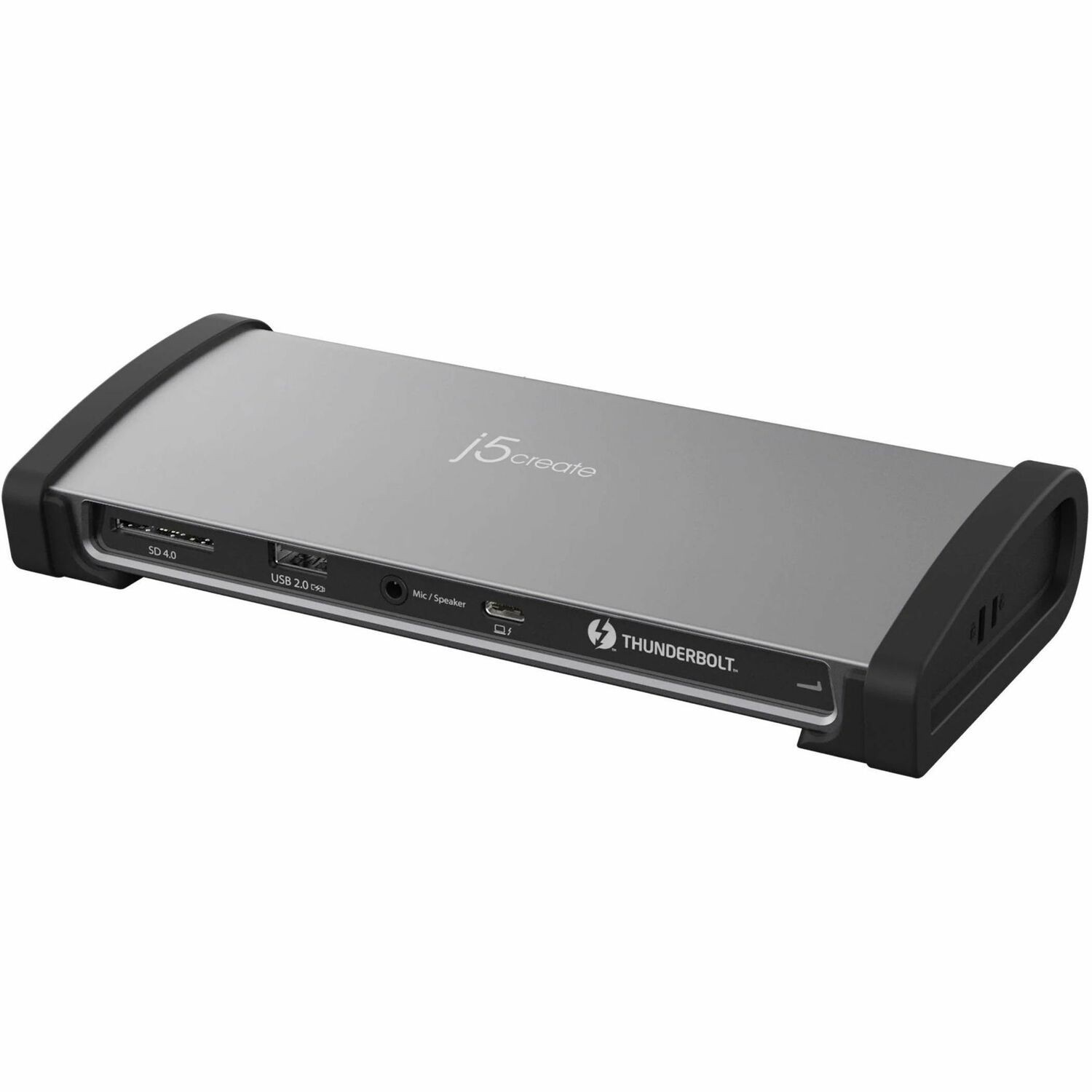 j5create Thunderbolt 4 Docking Station for Desktop PC, Notebook, Monitor, Mouse, Keyboard, Printer - Memory Card Reader - SD - 135 W - Black, Space Gray