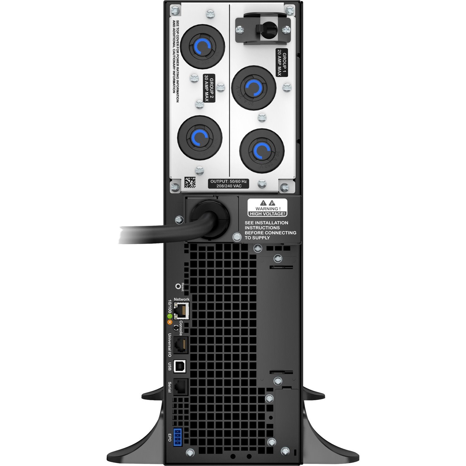 [TAA] APC Smart-UPS On-Line, 5kVA, Rack/Tower, 208V, 2x L6-20R+2x L6-30R NEMA outlets, Network Card+SmartSlot, Extended runtime, W/O rail kit, TAA