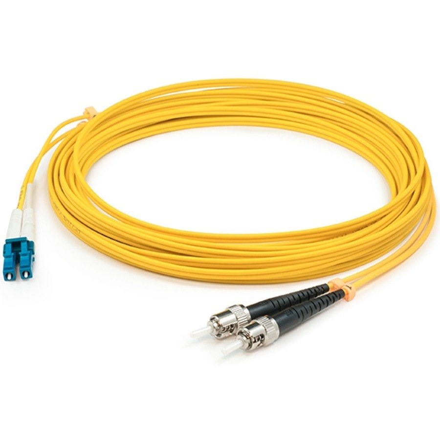 AddOn 2m LC (Male) to ST (Male) Yellow OS2 Duplex Plenum-Rated Fiber Patch Cable