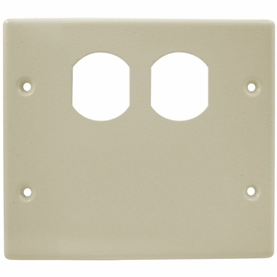 Hubbell Premise Wiring Metal Raceway, Plate, 2-Gang, 1 Duplex/Blank, HBL4750 Series, Ivory