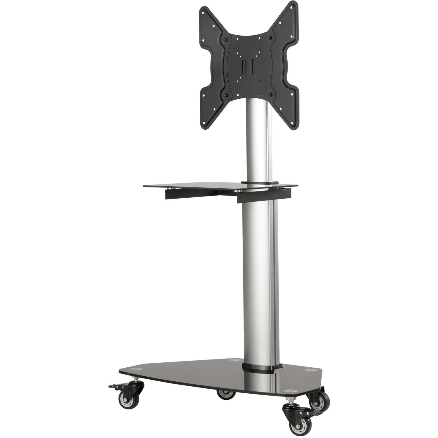 Eaton Tripp Lite Series Premier Rolling TV Cart for 32" to 55" Displays, Black Glass Base and Shelf, Locking Casters