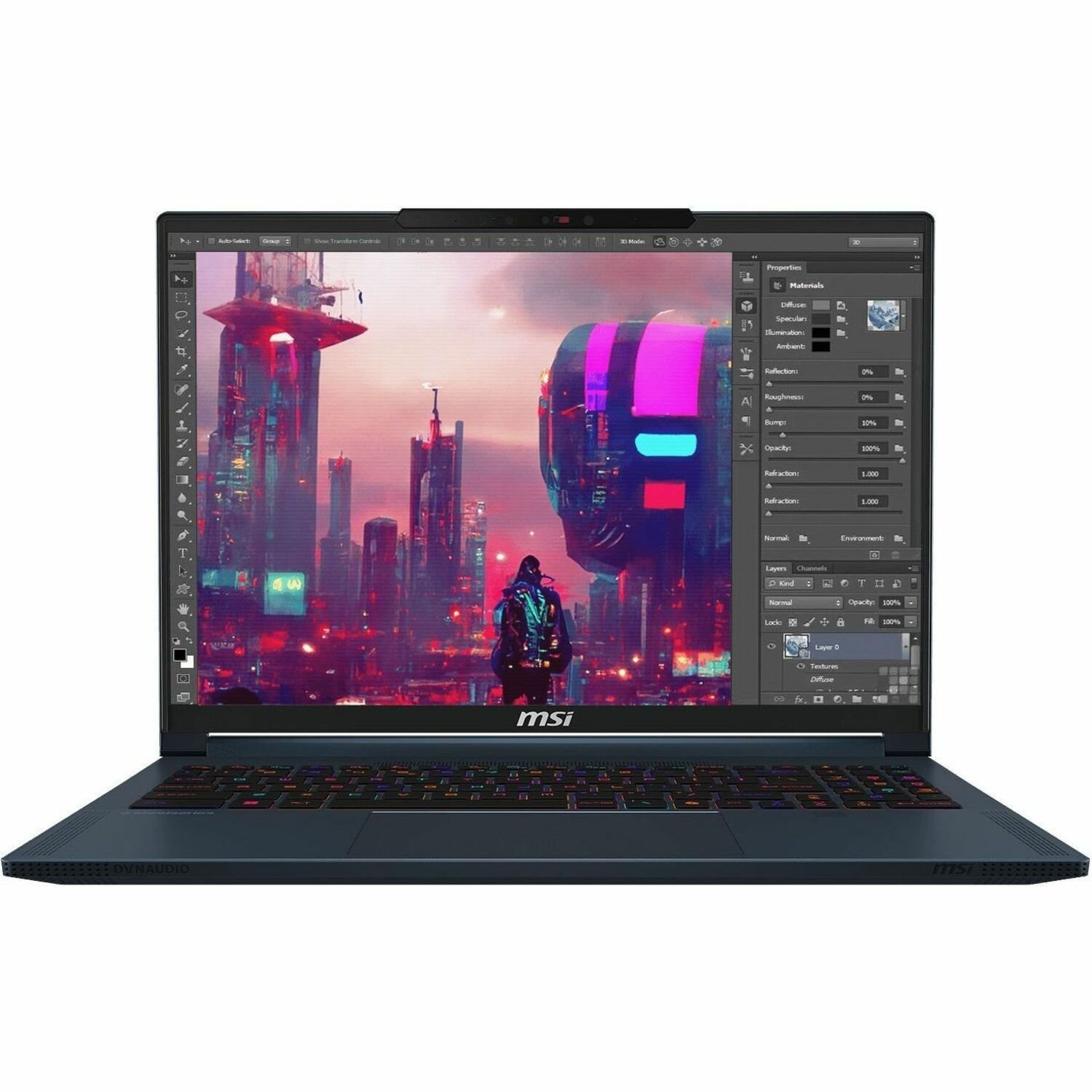 MSI Stealth 16 AI Studio A1V Stealth 16 AI Studio A1VHG-032CA 16" (406.40 mm) Gaming Notebook - UHD+ - Intel Core Ultra 9 185H - 32 GB - 2 TB SSD - Star Blue