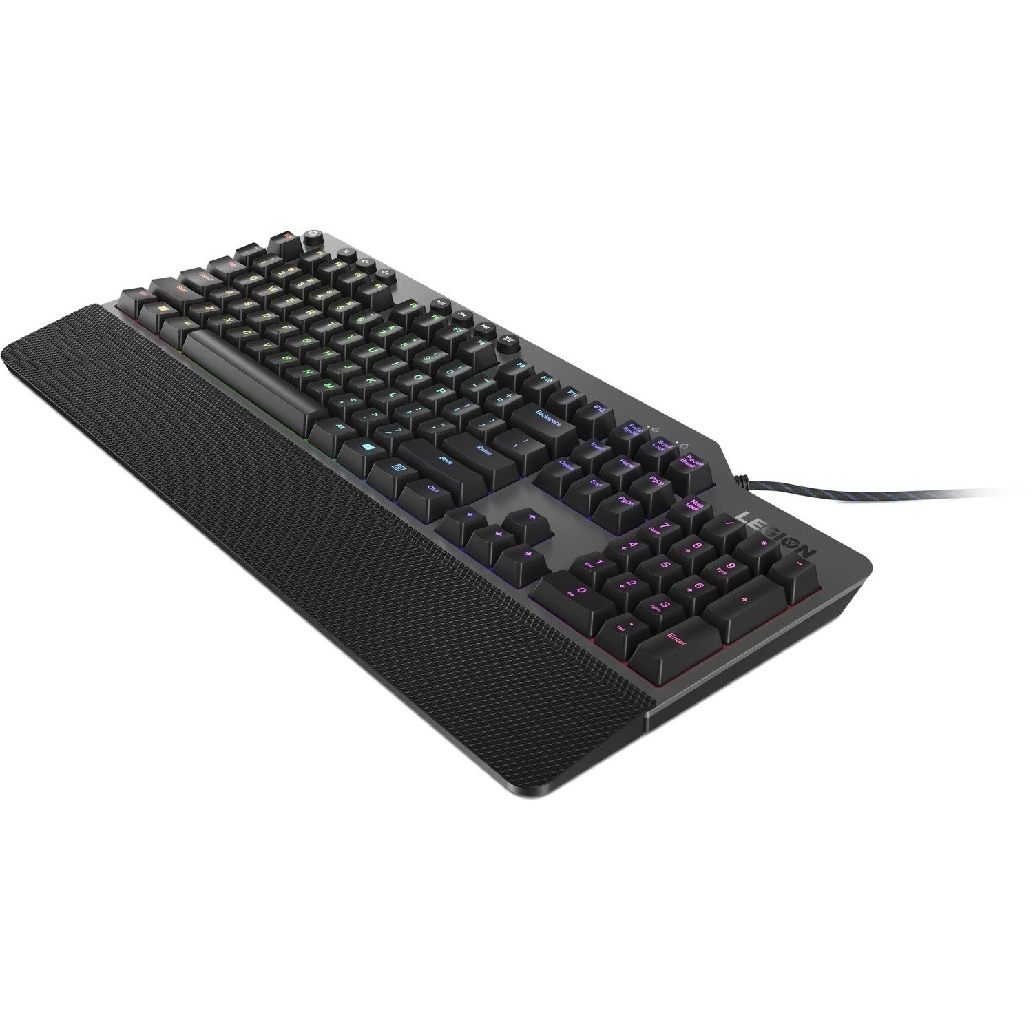 Lenovo Legion K500 Gaming Keyboard - Cable Connectivity - USB 2.0 Interface - English (UK) - QWERTY Layout - Black, Grey