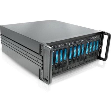RAIDage JAGE412HDBL Drive Enclosure 12Gb/s SAS, SATA/600 - Mini-SAS HD Host Interface - 4U Rack-mountable - Black, Blue