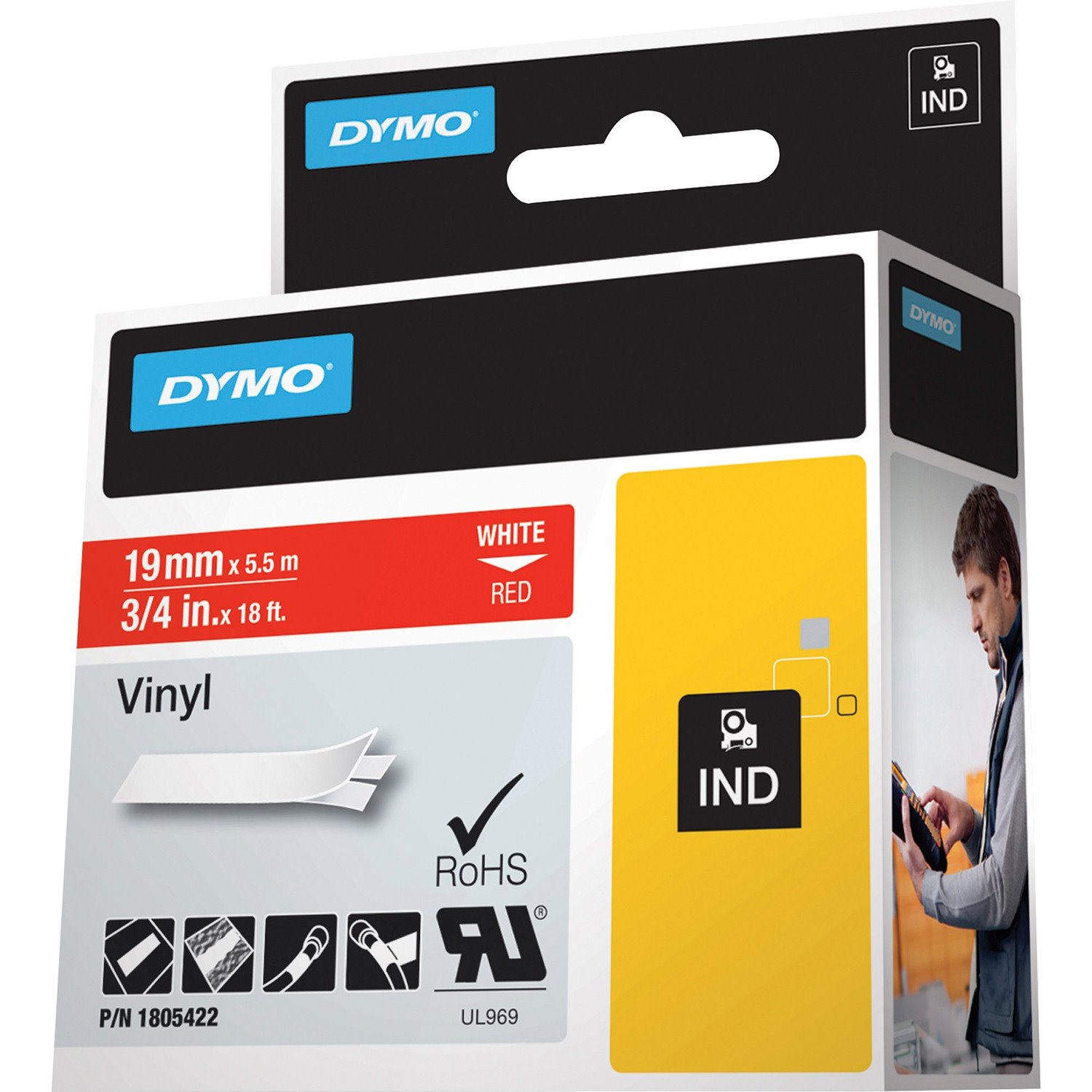 Dymo Colored 3/4" Vinyl Label Tape