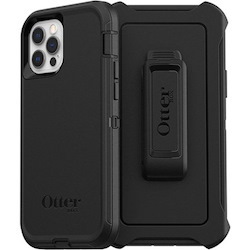 OtterBox Defender Rugged Carrying Case (Holster) Apple iPhone 12 Pro, iPhone 12 Smartphone - Black