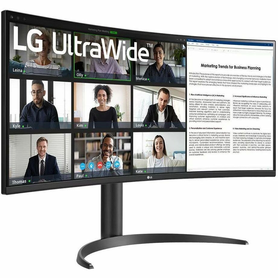 LG Ultrawide 34WR55QK-B 34" Class UW-QHD Curved Screen LCD Monitor - 21:9