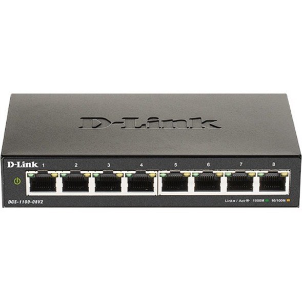 D-Link DGS-1100 DGS-1100-10MPV2 8 Poorten Beheer mogelijk Ethernetswitch - Gigabit Ethernet - 1000Base-T, 1000Base-X