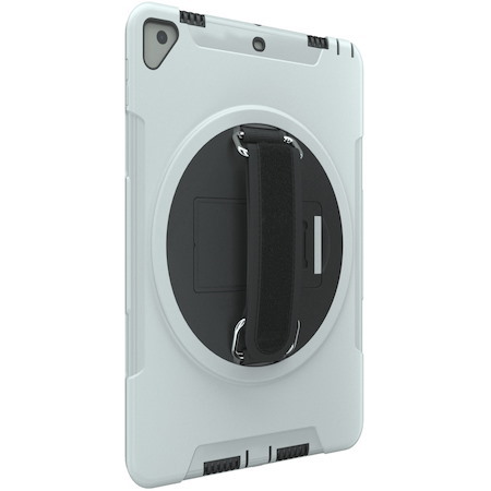 CTA Digital Protective Case with Build in 360° Rotatable Grip Kickstand for iPad 7th/ 8th/ 9th Gen 10.2, iPad Air 3, iPad Pro 10.5, White