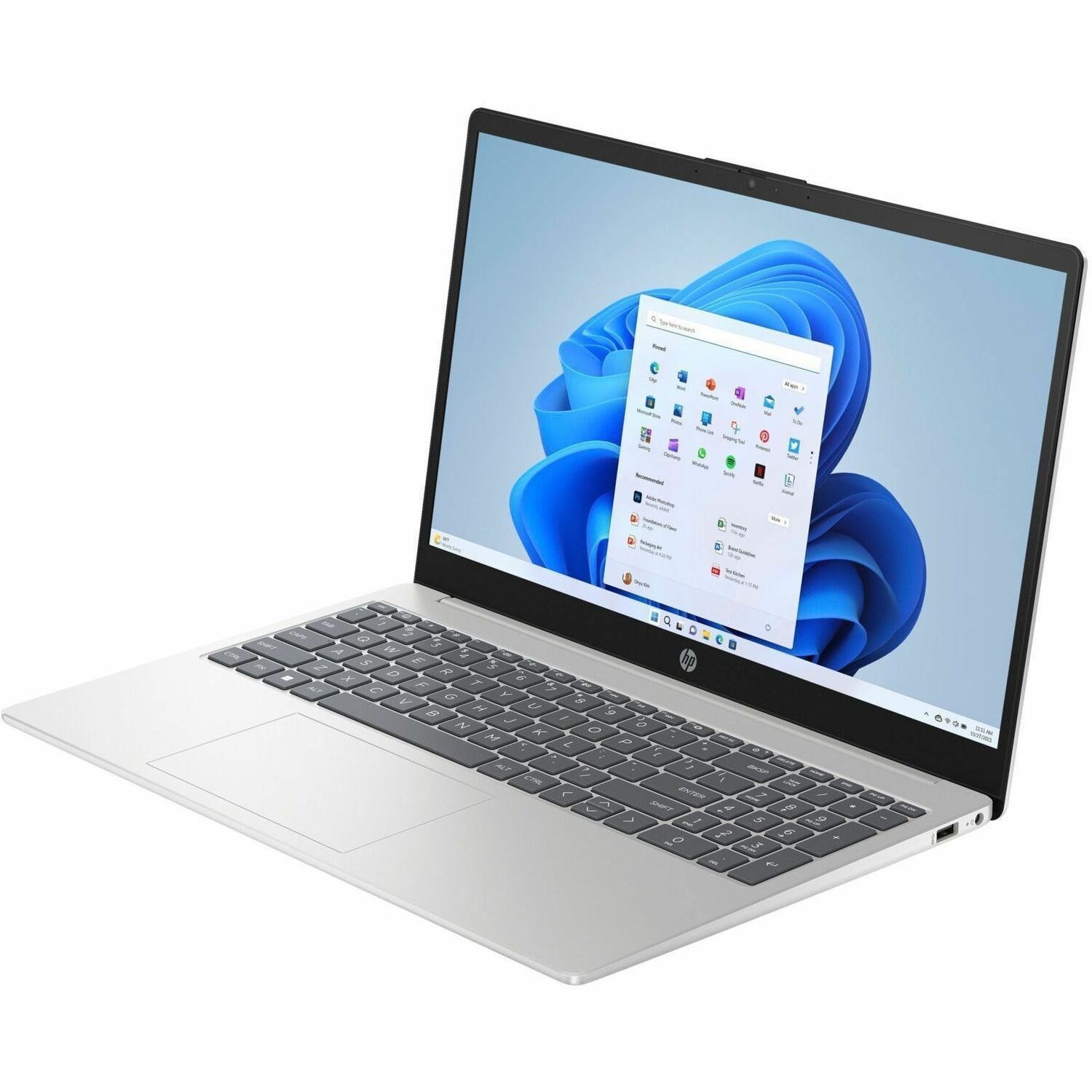 HP 15.6" Notebook - Full HD - 1920 x 1080 - (Intel N-Series N100 Quad-core (4 Core) - 4 GB Total RAM - 128 GB Flash Memory - Natural Silver - Refurbished