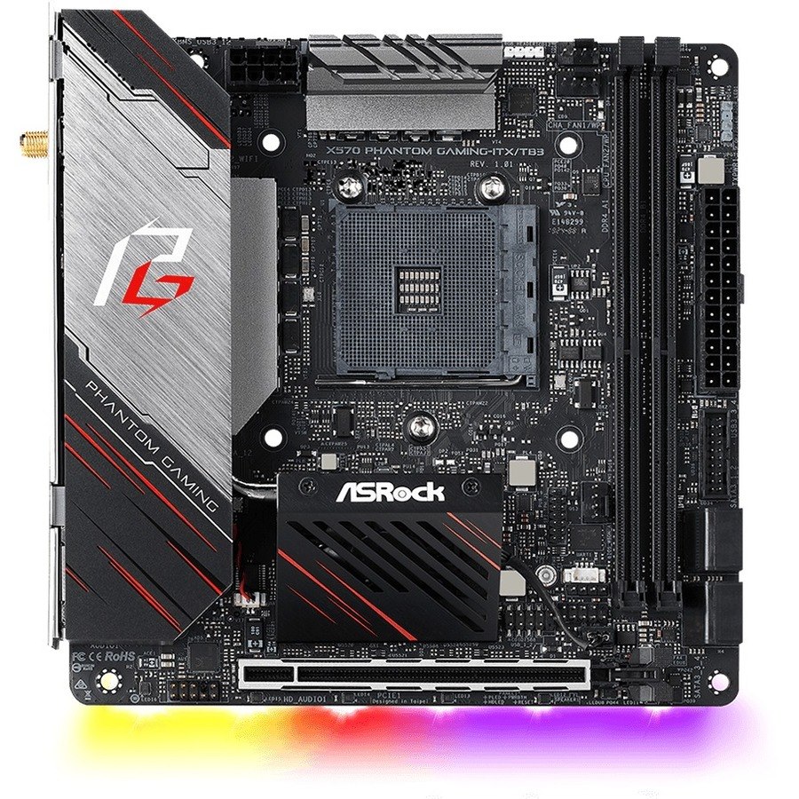 ASRock X570 PHANTOM GAMING-ITX/TB3 Desktop Motherboard - AMD X570 Chipset - Socket AM4 - Mini ITX