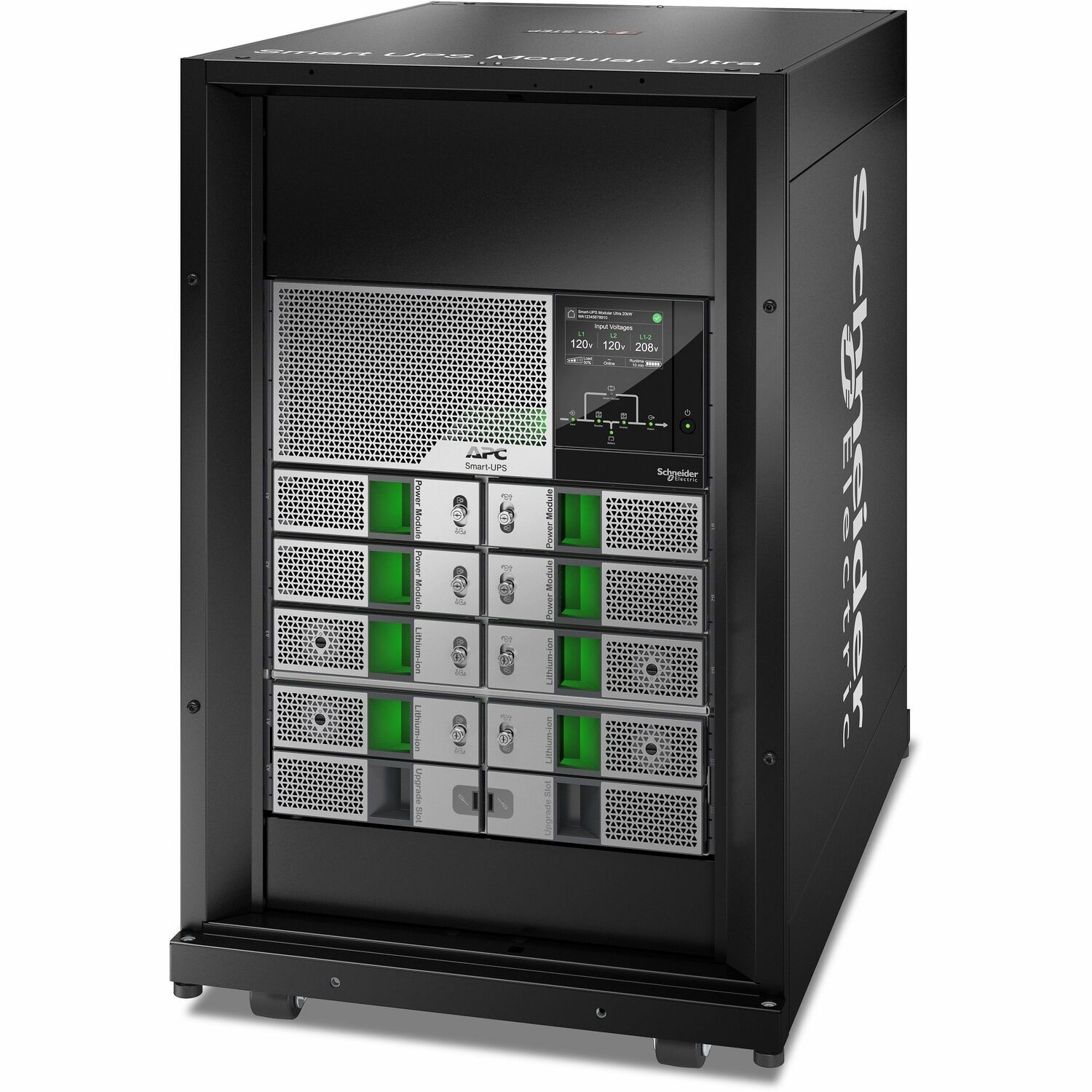 APC Smart-UPS Modular Ultra On-Line, 20kW scalable to 20kW N+1, Lithium-ion, Tower 18U, 208/240V, Network Management, W/ Battery chassis