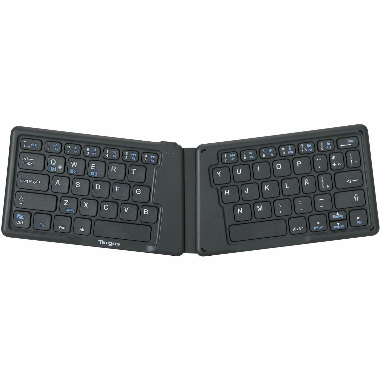 Targus Ergonomic Foldable Bluetooth&reg; Antimicrobial Keyboard, Black