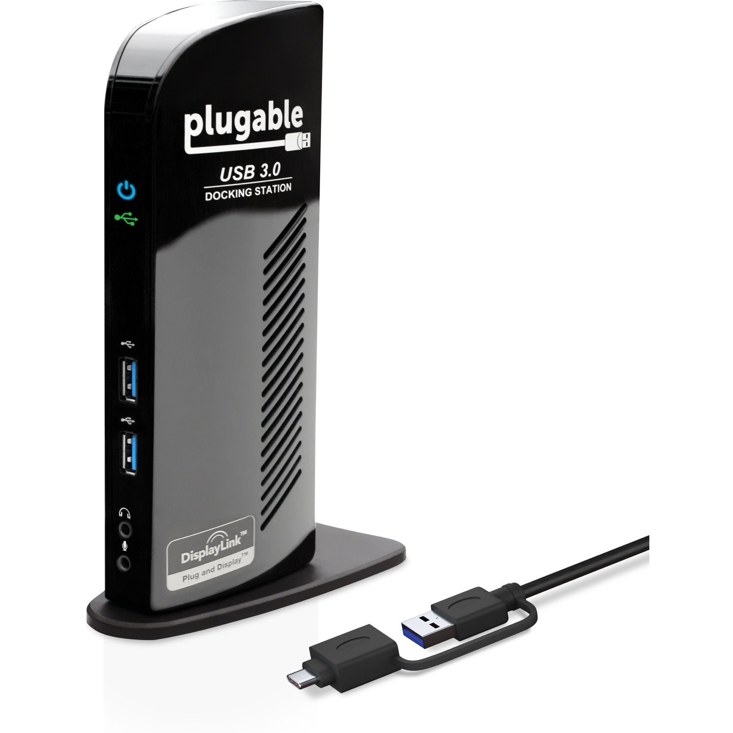 Plugable USB 3.0 Universal Laptop Docking Station Dual Monitor for Windows and Mac