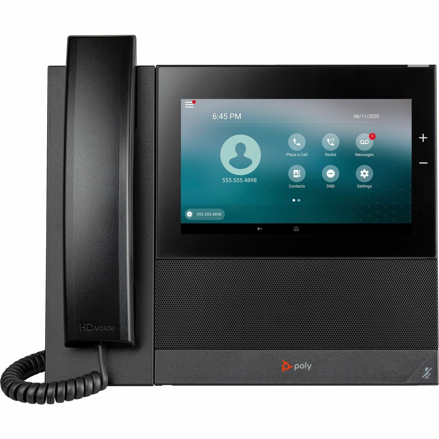 Poly CCX 600 IP Phone - Corded - Corded/Cordless - Wi-Fi, Bluetooth - Desktop - Black - TAA Compliant