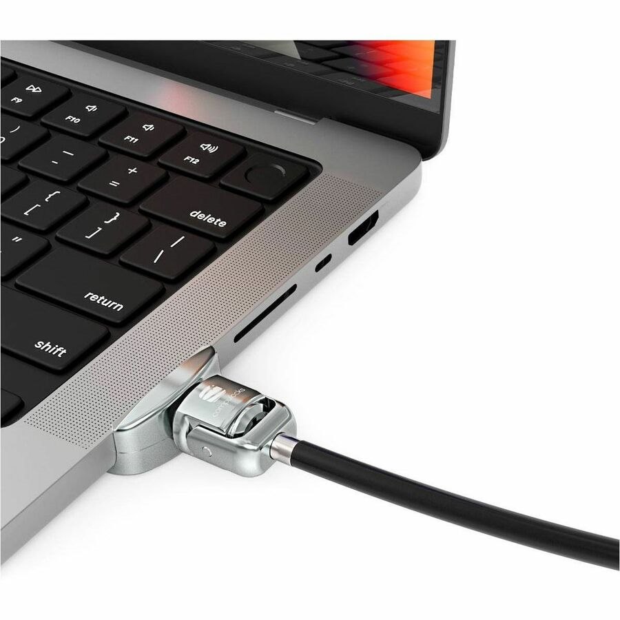 Compulocks Ledge Lock Adapter for MacBook Pro 16" M1 & M2 with Keyed Cable Lock Silver