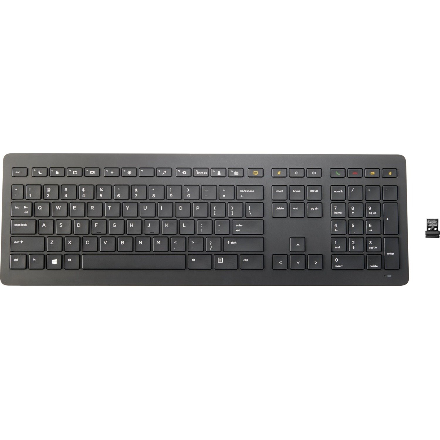 HP Wireless Collaboration Keyboard - Wireless Connectivity - USB Interface - English (US) - QWERTY Layout - Black