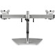 StarTech.com Dual Monitor Stand, Free Standing Desktop Pole Stand for 2x 24" (17.6lb/8kg) VESA Mount Displays, Height Adjustable, Silver