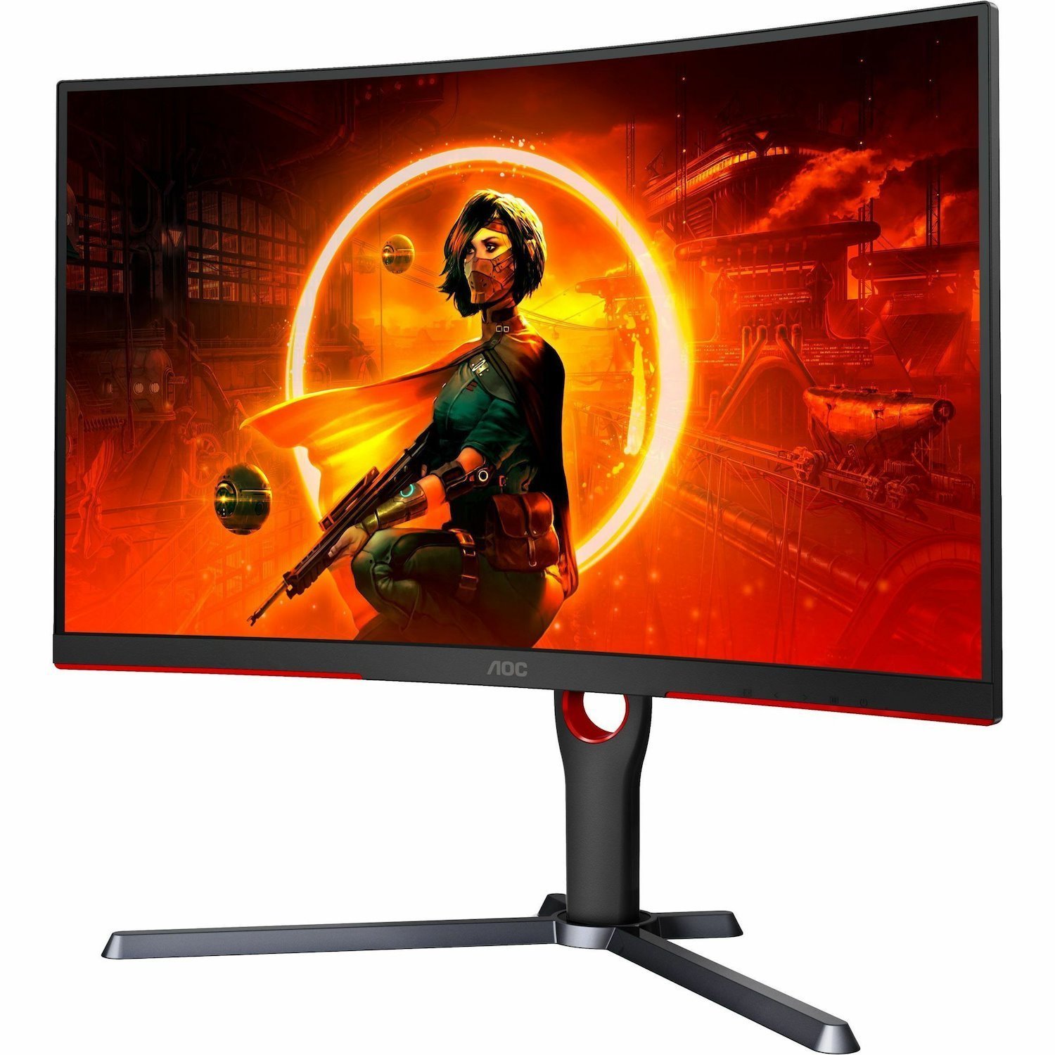 AOC CQ27G3Z 27" Class WQHD Curved Screen Gaming LED Monitor - 16:9 - Black, Red