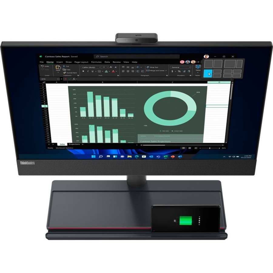 Lenovo ThinkCentre M90a Gen 3 Pro 11VA004FUS All-in-One Computer - Intel Core i7 12th Gen i7-12700 - vPro Technology - 16 GB - 512 GB SSD - 23.8" WQHD - Desktop - Black