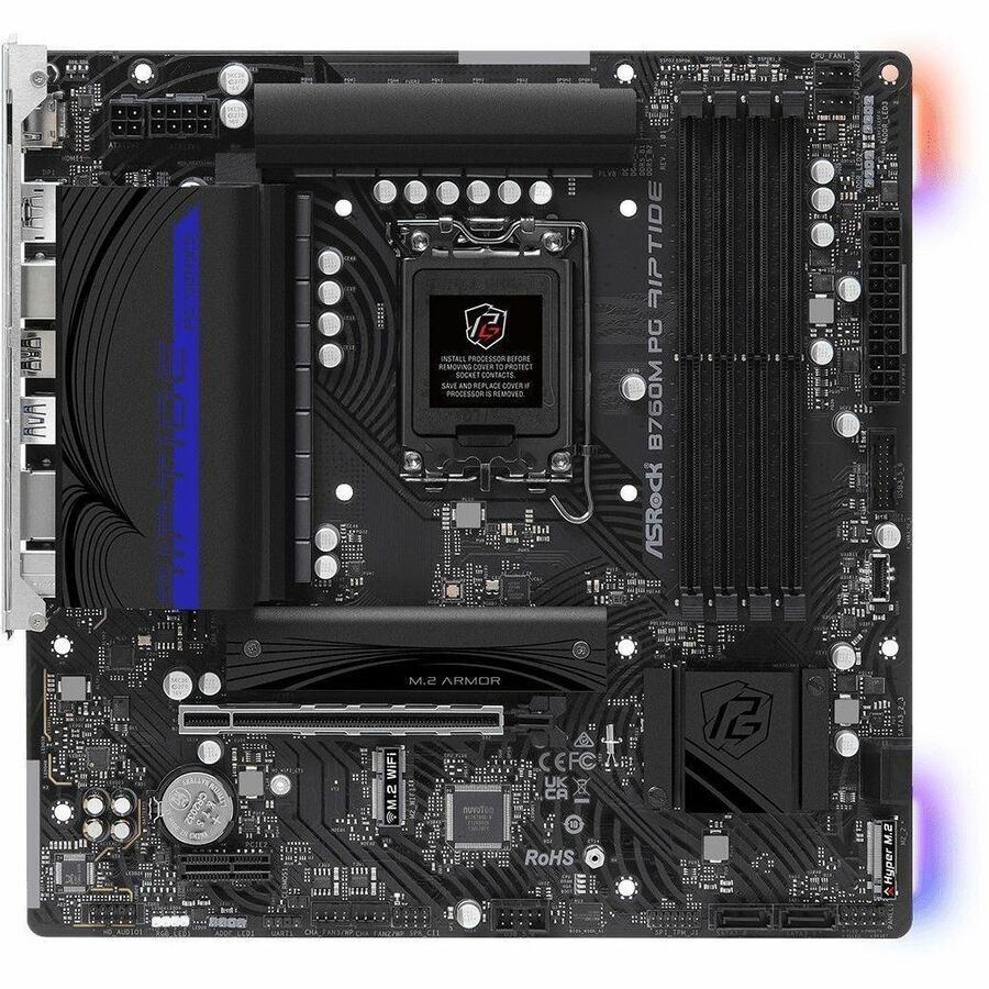ASRock B760M PG RIPTIDE Gaming Desktop Motherboard - Intel B760 Chipset - Socket LGA-1700 - Micro ATX