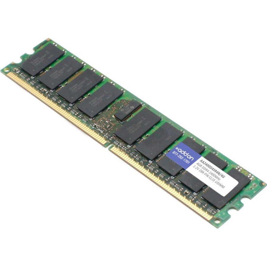 AddOn JEDEC Standard 4GB DDR4-2400MHz Unbuffered Single Rank x4 1.2V 288-pin CL15 UDIMM