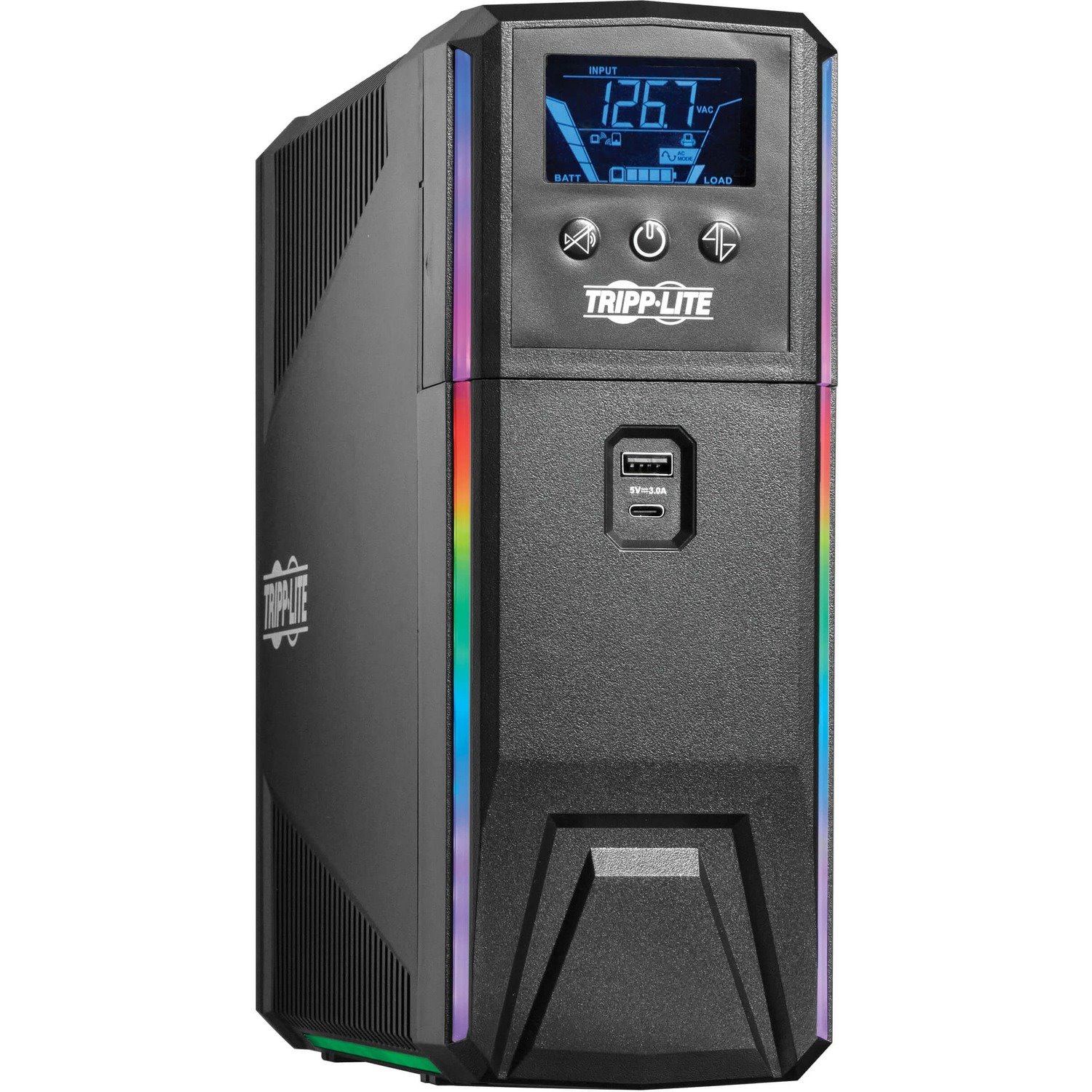 Tripp Lite by Eaton 1000VA 600W 120V Pure Sine Wave Gaming UPS Battery Backup - LCD, AVR, RGB LEDs, USB Charging, Power Saving