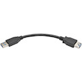 Eaton Tripp Lite Series USB 3.0 SuperSpeed Extension Cable (A M/F), Black, 6-in. (15.24 cm)
