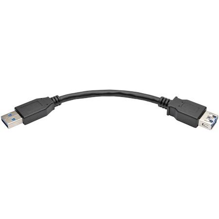 Eaton Tripp Lite Series USB 3.0 SuperSpeed Extension Cable (A M/F), Black, 6-in. (15.24 cm)