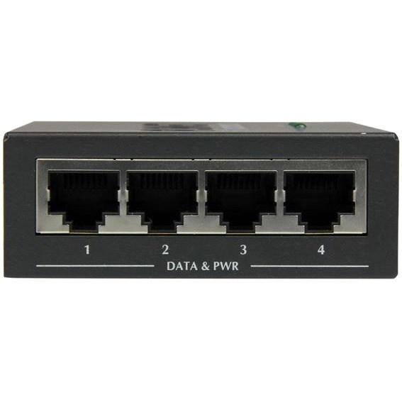 StarTech.com 4 Port Gigabit Midspan - PoE+ Injector - 802.3at and 802.3af