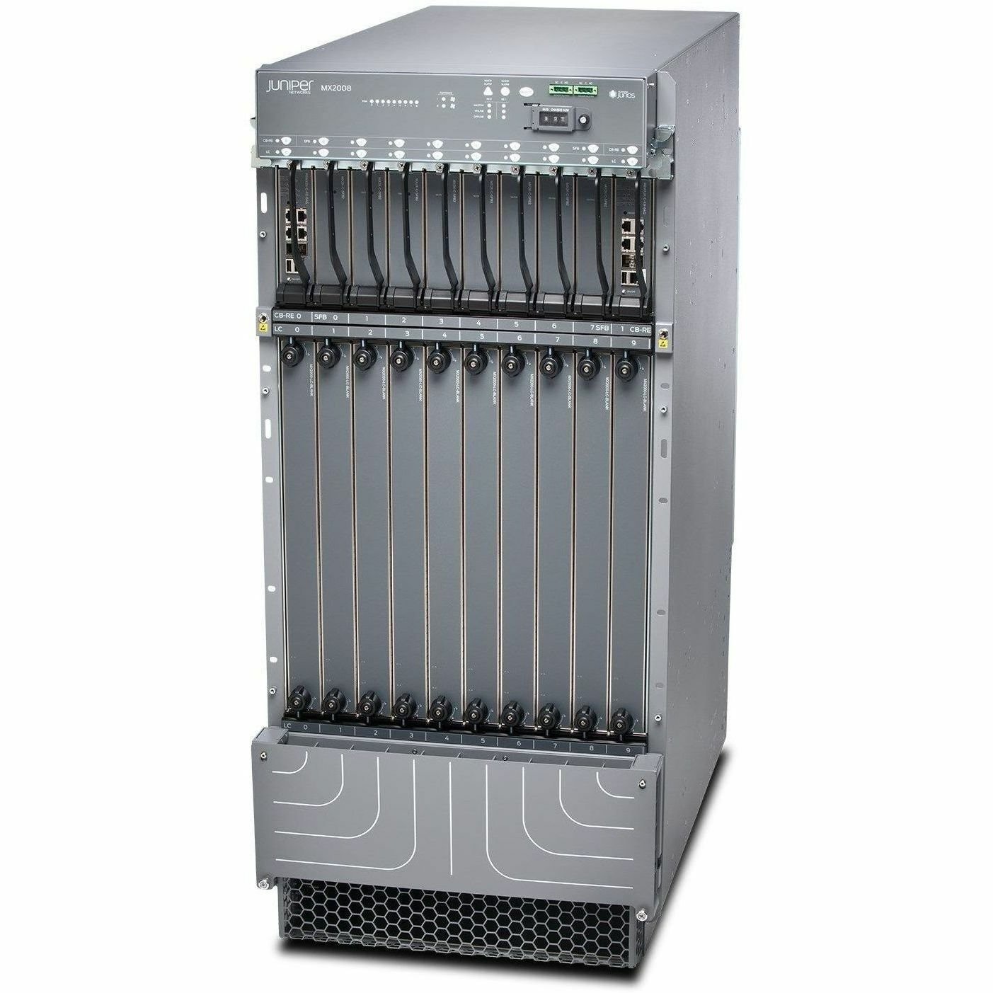 Juniper 10 Slot Mx2008 Chassis, Premium Bundle With Redundant Routing Engine, Sfbs, Fan Trays