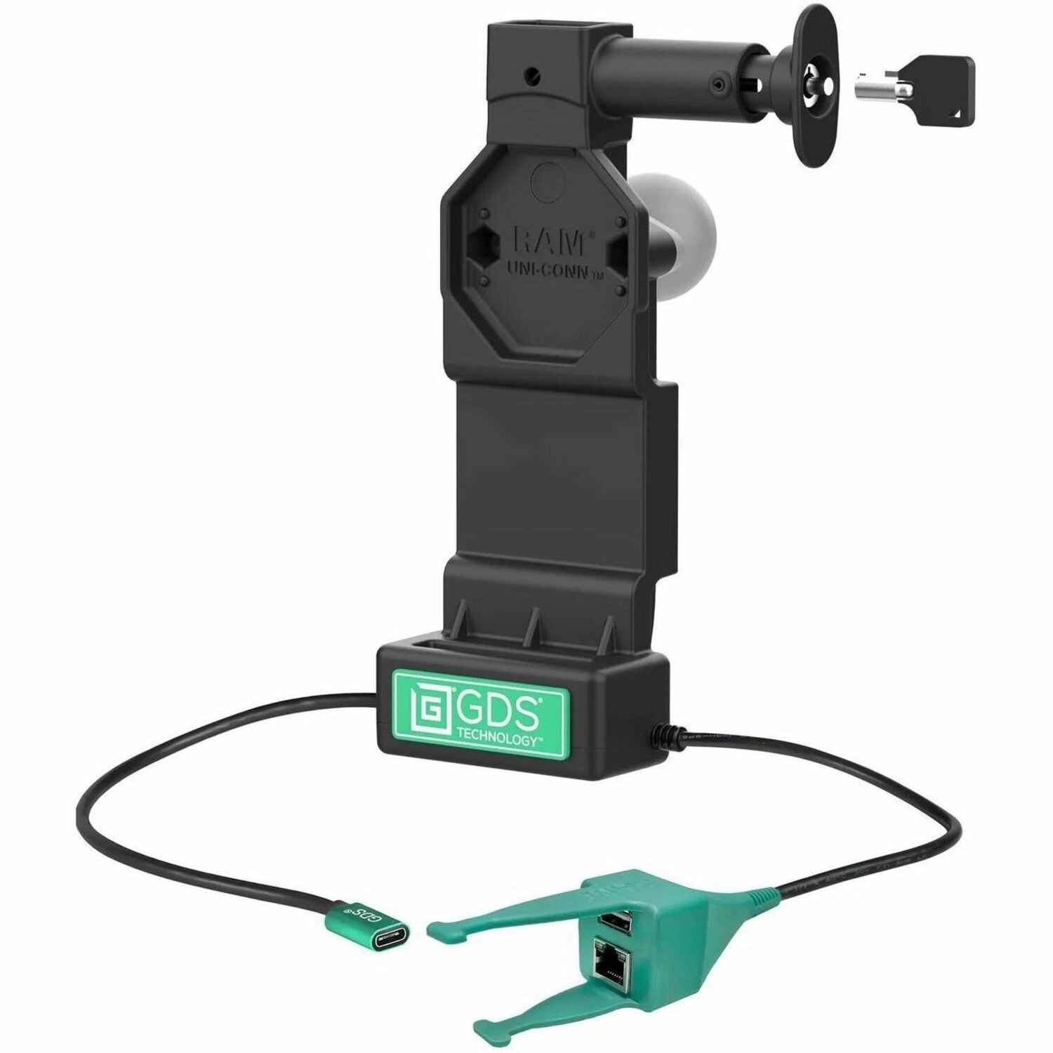 Ram Mounts GDS Uni-Conn Power + Usb-A + RJ45 Data Locking And Latching Vehicle Dock