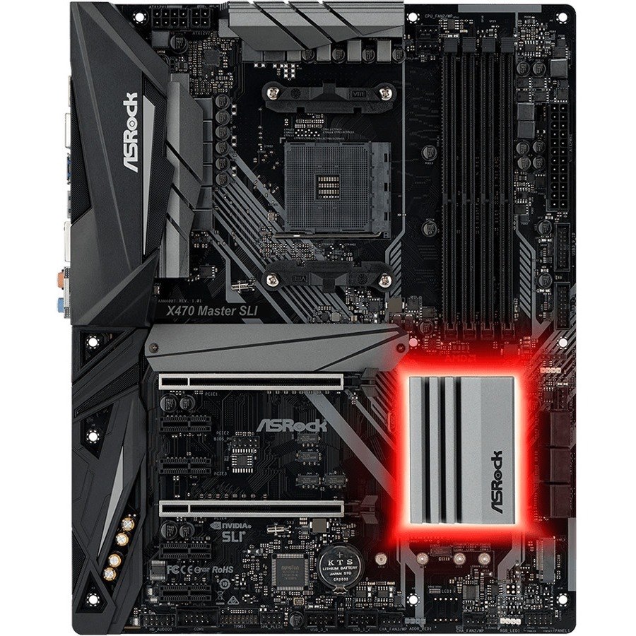 ASRock X470 Master SLI Desktop Motherboard - AMD X470 Chipset - Socket AM4 - ATX
