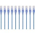 Monoprice 10-Pack, SlimRun Cat6A Ethernet Network Patch Cable, 3ft Blue