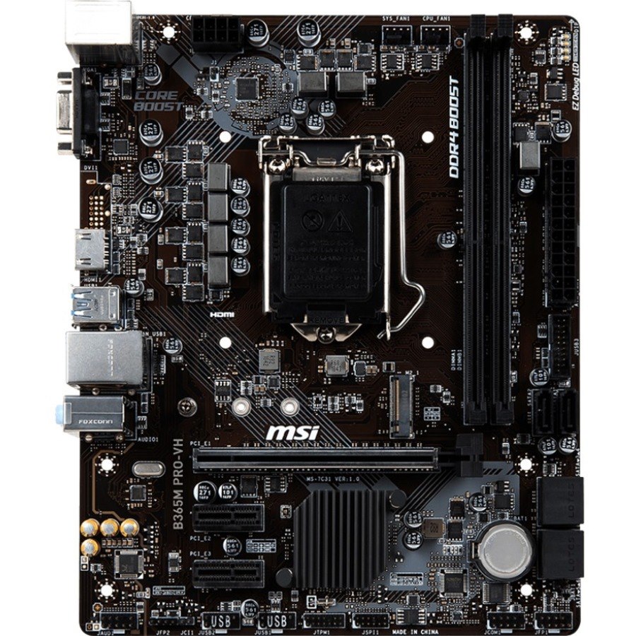 MSI B365M PRO-VH Desktop Motherboard - Intel B365 Chipset - Socket H4 LGA-1151 - Micro ATX