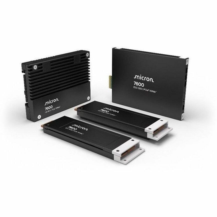 Micron 7600 MAX 6.40 TB Solid State Drive - E1.S (15 mm) Internal - PCI Express NVMe (PCI Express NVMe 5.0 x4) - Mixed Use - TAA Compliant