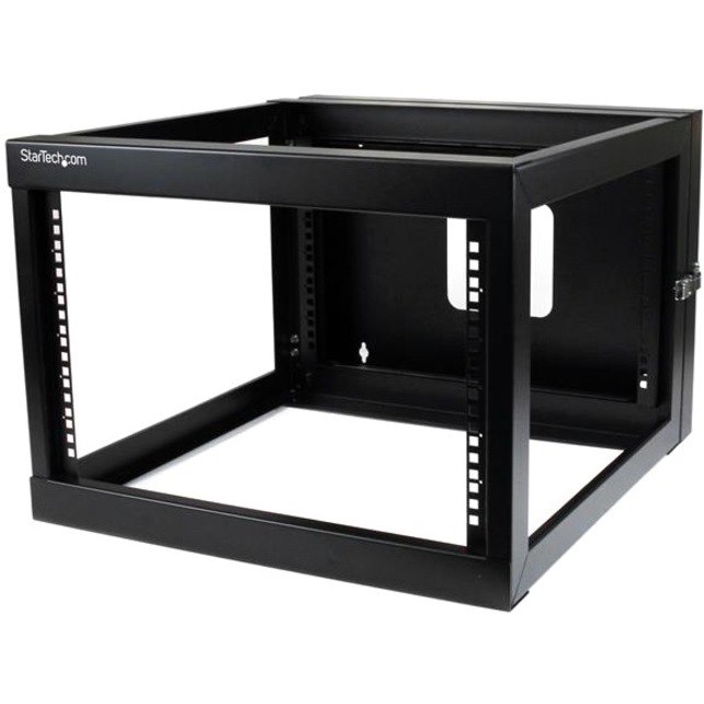 StarTech.com 4-Post 6U Hinged Wall-Mount Network Rack, 19" Open Frame Server Rack, Wall Mount Data Rack for IT Computer Equipment, TAA~