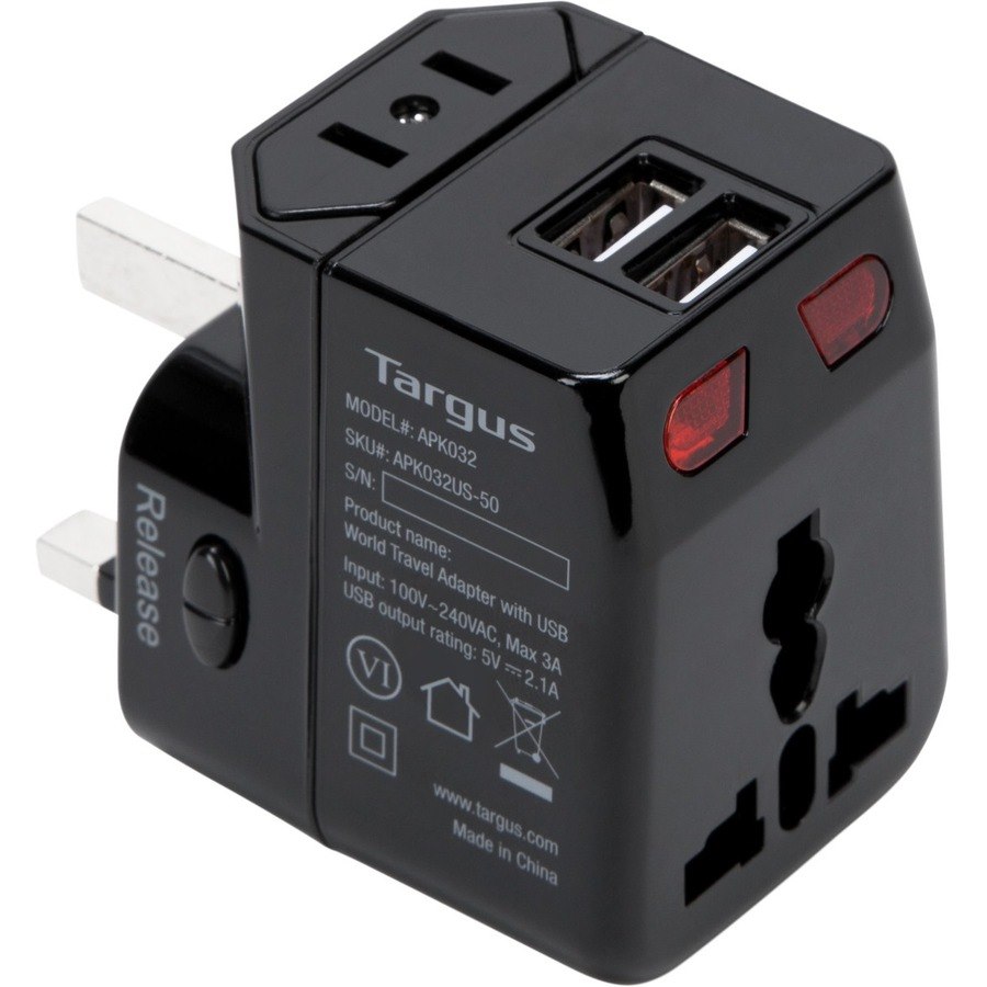 Targus World Travel Power Adapter with Dual USB Charging Ports